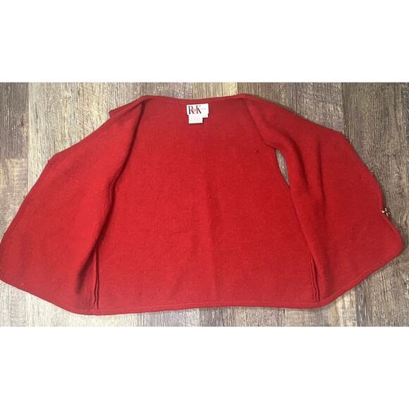 Vtg R&K Women's Red Silver Horse Bit Wool Vest 10 Equestrian Holiday Old Money - Picture 4 of 11